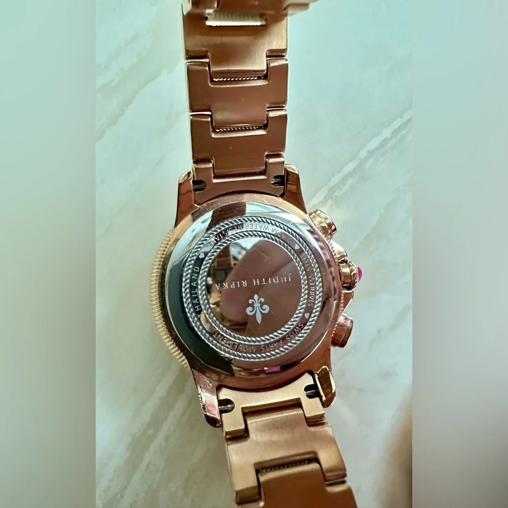 Judith Ripka Rose Gold Chronograph Watch with New Battery - Picture 3 of 6